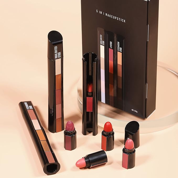 5Pcs Matte Lipstick Set + 5Pcs Matte Cream Countour/Highlight