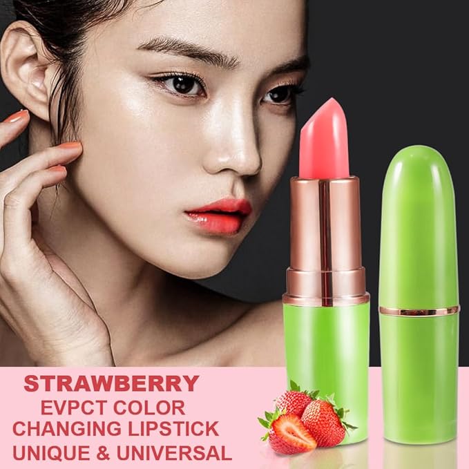 BINGBRUSH Strawberry Color Changing Lipstick Queen,Moisturizer Long Lasting Lipstick