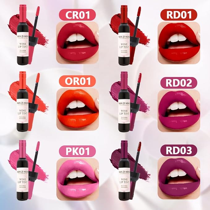 VOLLUCK Wine Liquid Lipstick, Lady Long Lasting Make Long