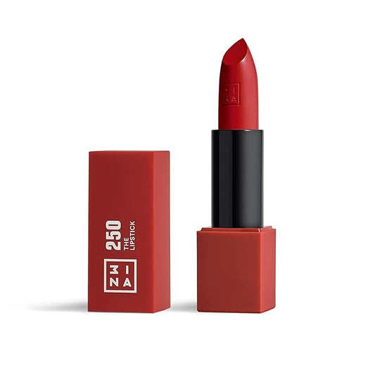3INA The Lipstick 250 - Outstanding Shade Selection - Matte And Shiny Finishes - Highly Pigmented And Comfortable - Vegan And Cruelty Free Formula - Moisturizes The Lips - Warm Dark Red - 0.16 Oz
