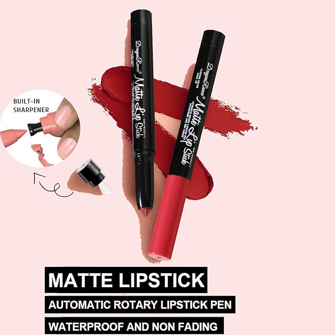 8 Colors Matte Lipstick Pen Set, Waterproof Velvet Long