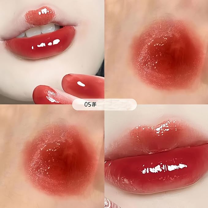 5pcs Mirror Water Lip Gloss Glass Lipstick Set, Gloss