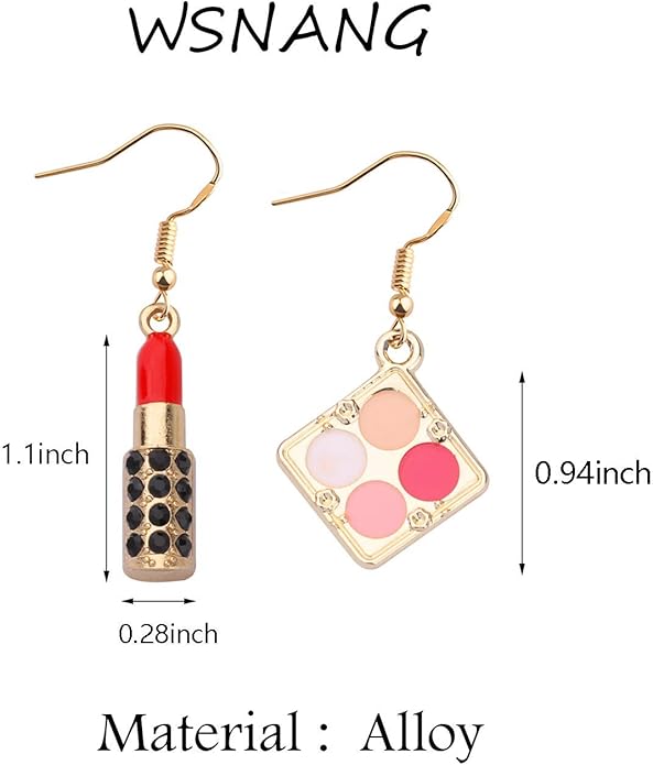 WSNANG Lipstick 3D Earrings Estheticians Gift Makeup Artist WSNANG