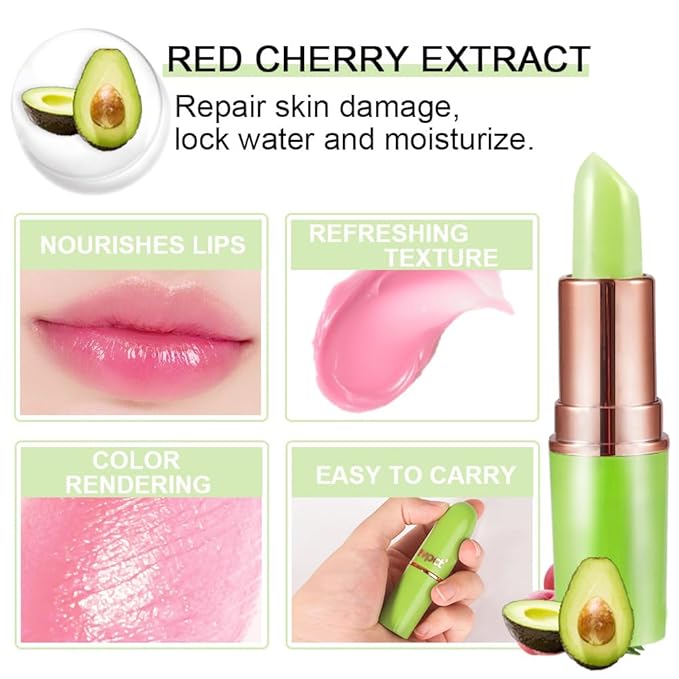 BINGBRUSH Avocado Color Changing Lipstick Queen,Moisturizer Long Lasting Lipstick