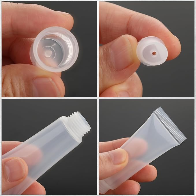 Sliverdew 5 Pcs Lip Gloss Tubes 10ml Empty Tubes Refillable Containers Refillable Mini Cosmetic Tubes Lip Balm Travel Toothpaste Containers Makeup Accessories Soft Empty Tubes