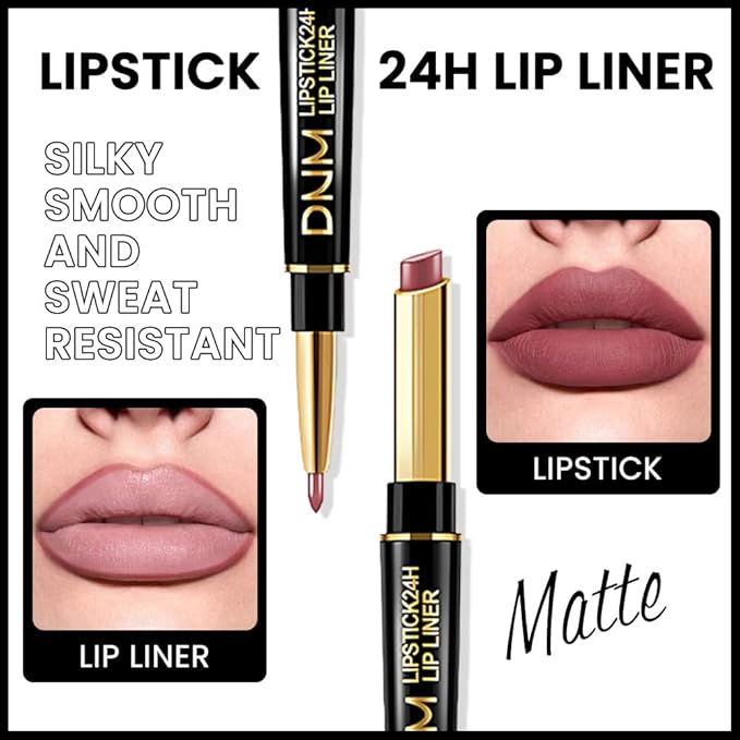 evpct 3Pcs Matte Lip Liner and Lipstick Comb