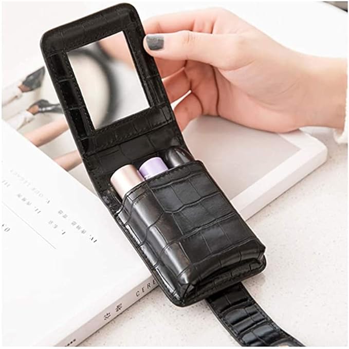 Lipstick Case with Mirror, Lipstick Holder for Purse, Bag