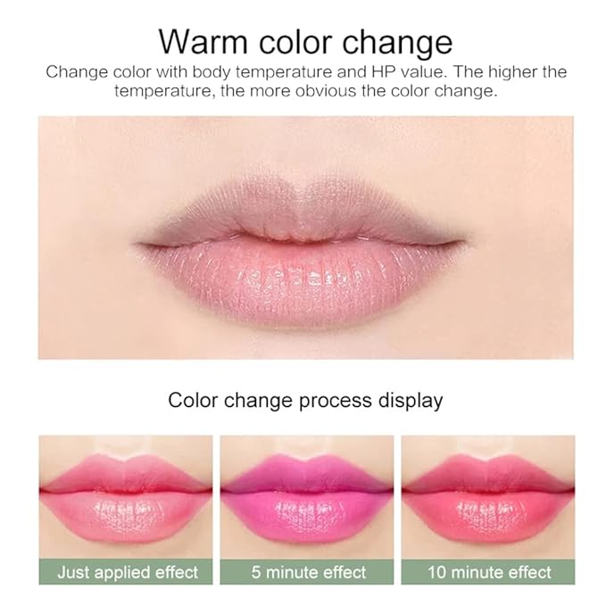 3 Pcs Aloe Vera Color Changing Lipstick,Long Lasting Changing