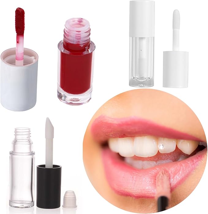 Qeuly 4 Pack Lip Gloss Tubes, 6ml Empty Gloss