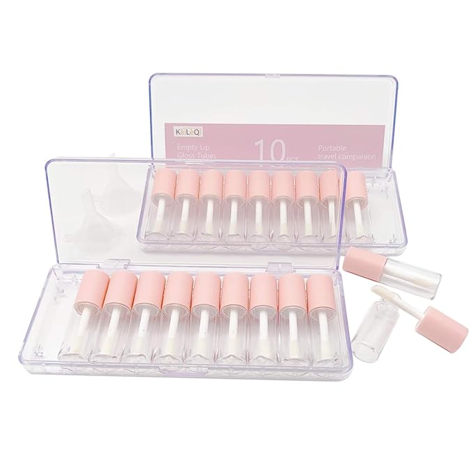 Pink lip gloss tubes with wand empty bottles gloss