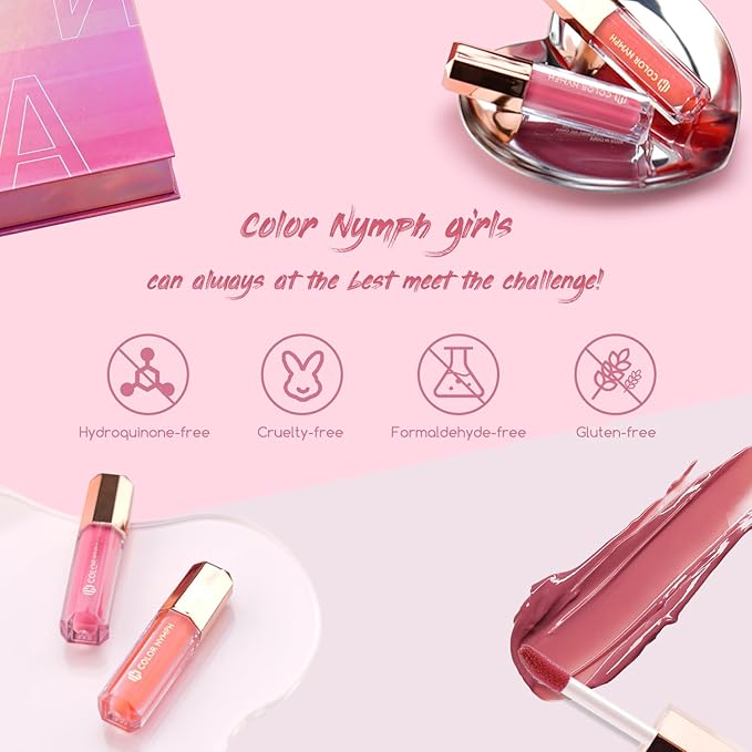 Color Nymph 16 PCS Lip Glosses Collection, Shimmery