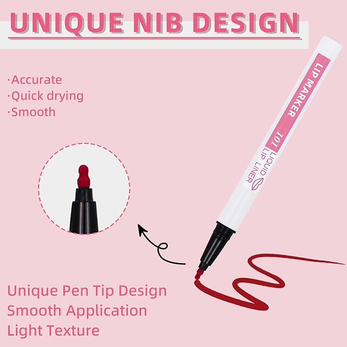 Lip Stain Marker, Matte Natural Red Liquid Lip Hydrating