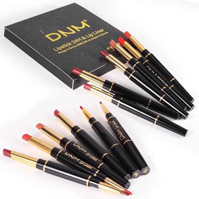 evpct 6Pcs Red Lip Liner and Lipstick Lip