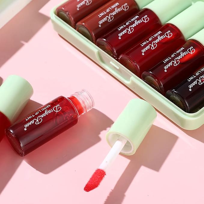 6 Colors Lip Tint Stain Set, Korean Velvet Lip