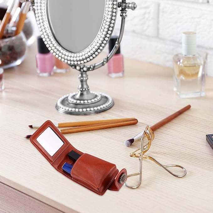 VALICLUD Hand Held Mirror Lipstick Case with Mirror Organizer