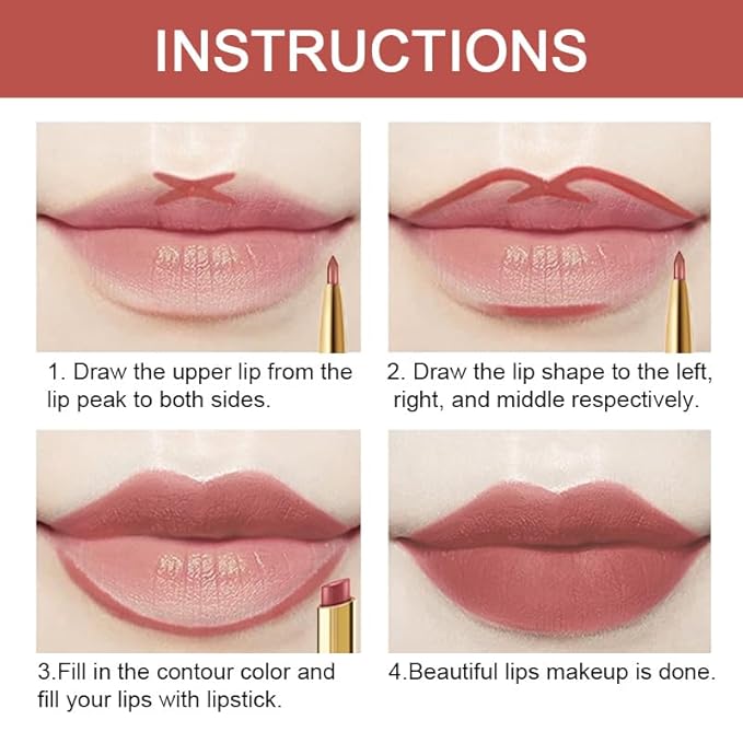 evpct 3Pcs Dusty Antique Rose Lip Liner and Lip