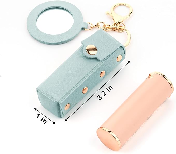 Lipstick Organizer Keychain Chapstick Case with Mirror Organizer