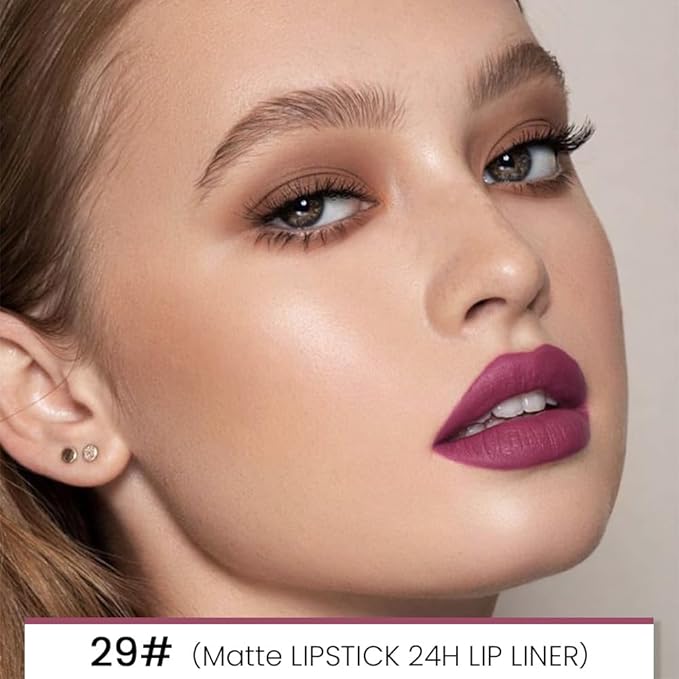 evpct 1Pcs More Berry Lip Liner and Lipstick