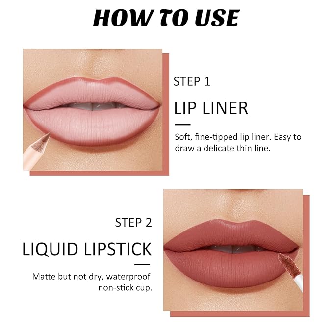 Boobeen Liquid Matte Lipstick and Lip Line Pencil Lipstick