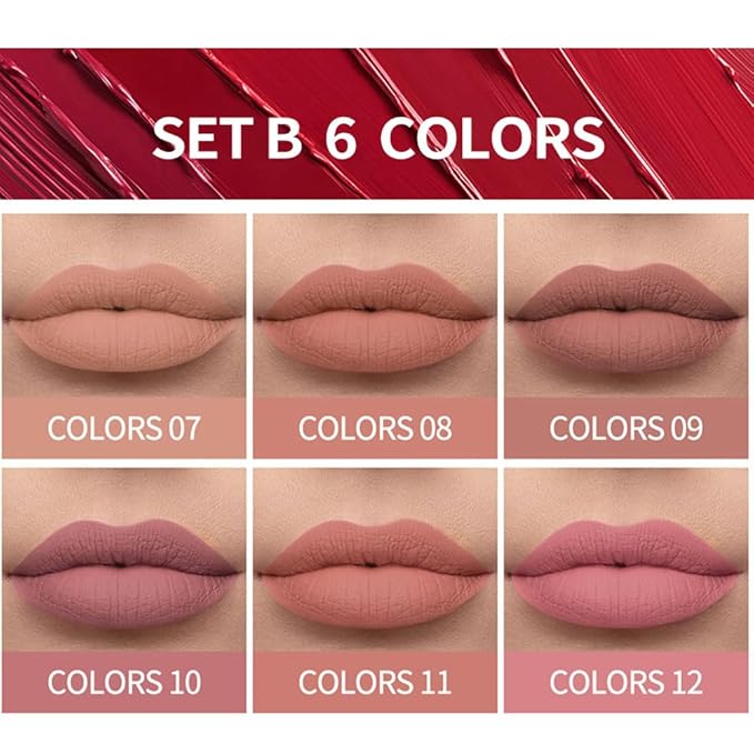 BONNIE CHOICE 6Pcs Nude Matte Liquid Lipstick Set, Long