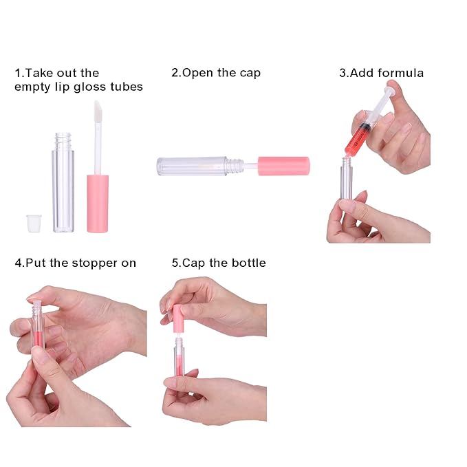 10Pcs Empty Lip Gloss Tubes Cute 1ml Blue Gloss