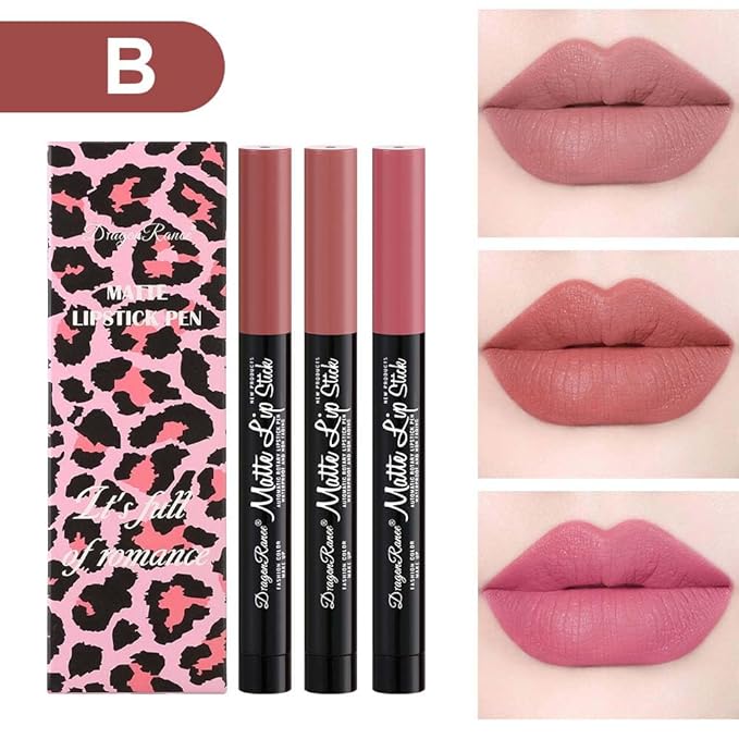 Three Lipstick Automatic Rotary High Pigment Red Pink High
