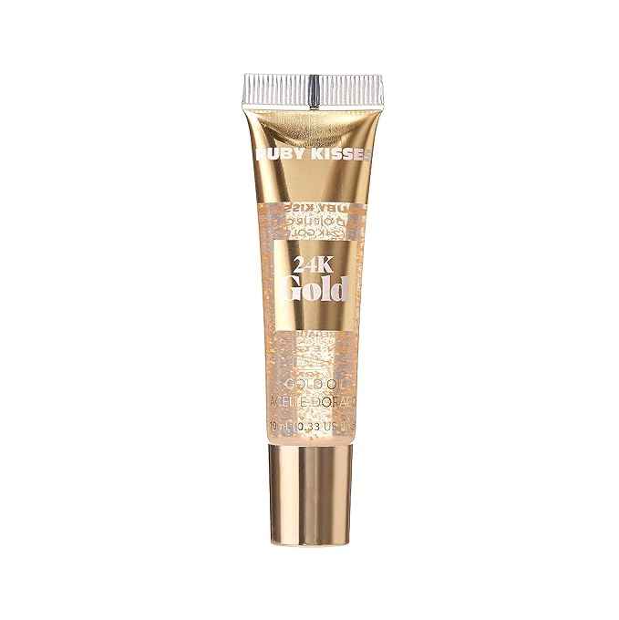 Ruby Kisses 24K Gold Oil Lip Gloss (6 Count, Gold & Rose Gold)