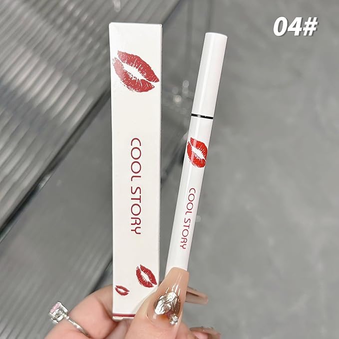YUANLI Lip Stain Marker Pen, Lip Liner and Lipstick 2 in 1, Long Lasting Waterproof Matte Lip Tint Stain for Women, Hydrating and Waterproof 24 Hour Lip Liner Pencil & Liquid Lipstick - 04