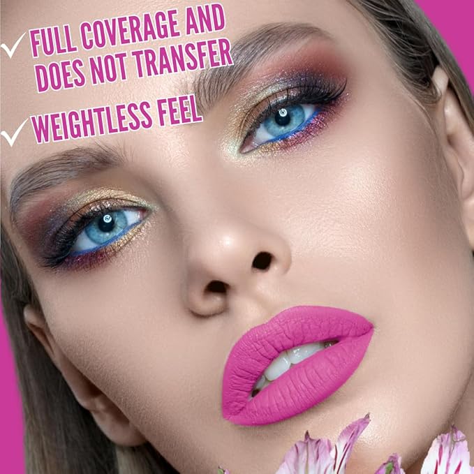 Mynena Hot Pink Matte Liquid Lipstick & Liner Lipstick
