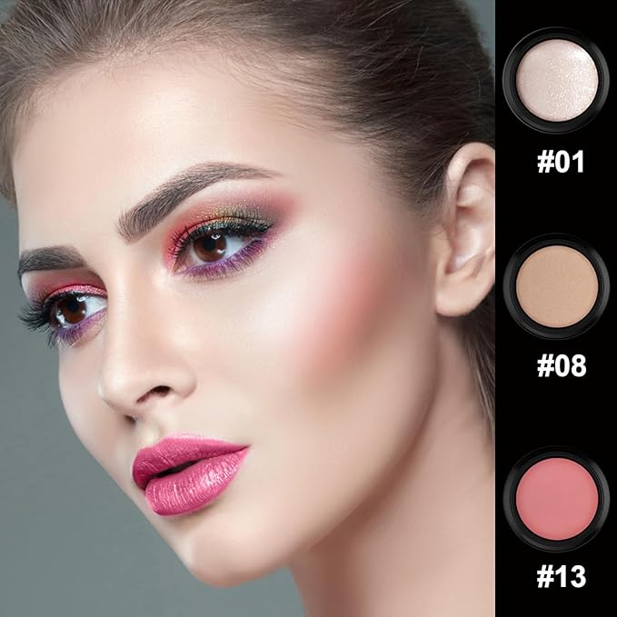 PHOERA Foundation,3 PCS Contour Stick Makeup Kit, Shades Contour/Porcelain+ Nude+#01,#08,#13)