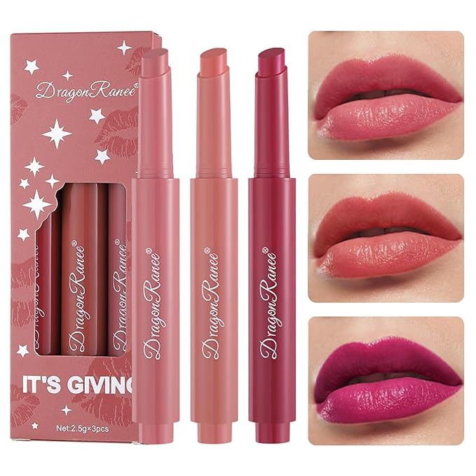 Upgrade Press Lipstick Set,3 Colors Natural Velvet Long Upgrade