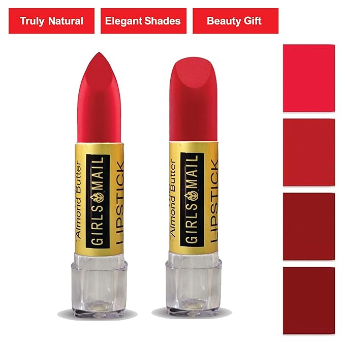 Hollywood Inspired Luxury Makeup Lipstick Twin Pack Award Winning Legend Dark Red Pieces Infused With Sweet Almond Oil That Hydrates Nourish & Deliver Pigment Rich Colour