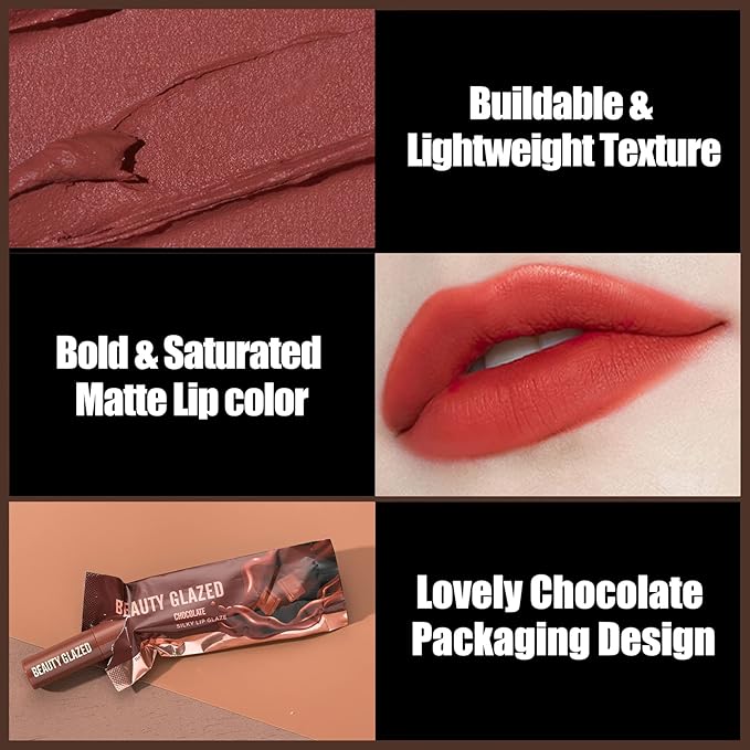 MIELIKKI Chocolate Matte Liquid Lipstick, Long Lasting Lip Long