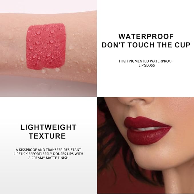4X Matte Lipstick for Women, Waterproof Liquid Makeup Lipgloss