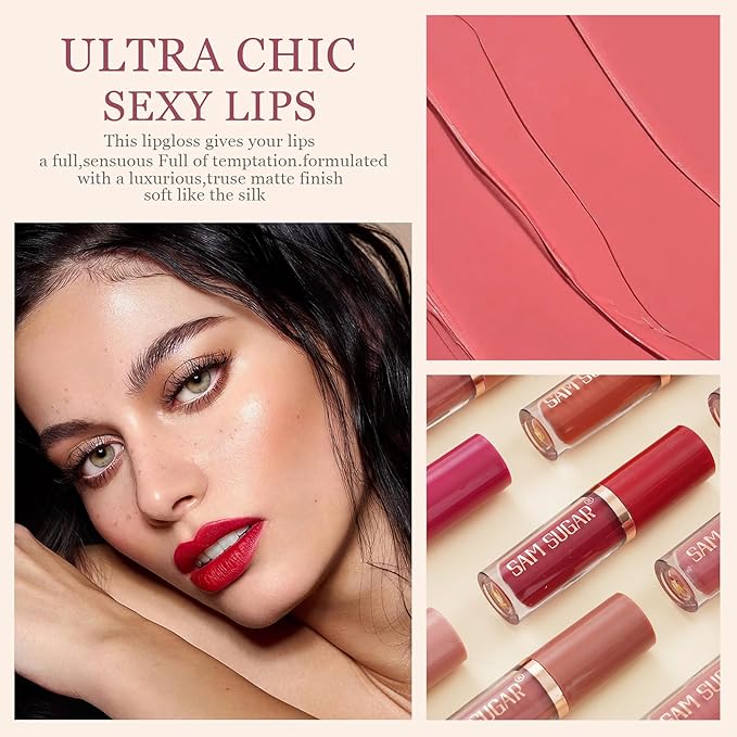12 Colors Matte Liquid Lipstick Set, Nude Liquid Lipstick