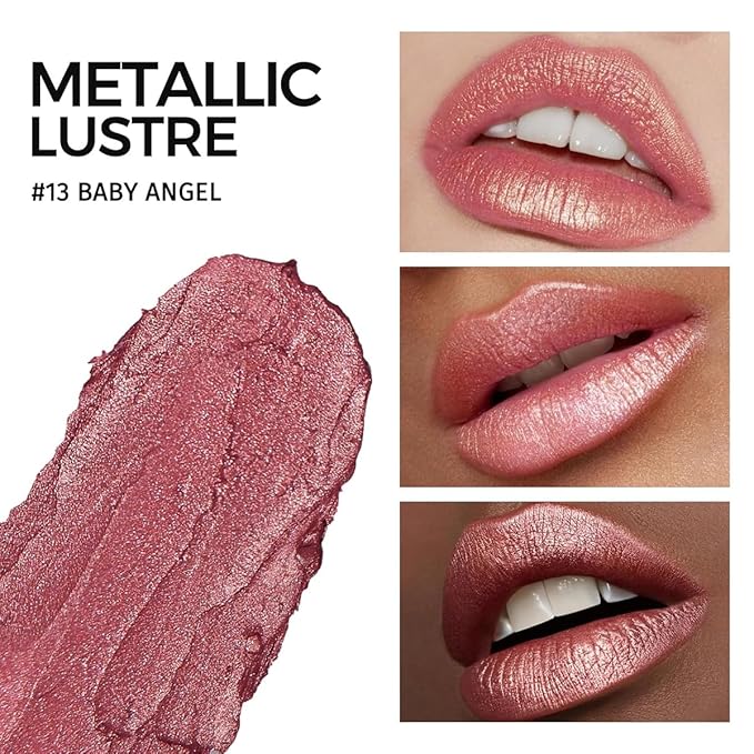 Glitter Lipstick for Women with Metallic 3D Shine Lipstick 14OZ