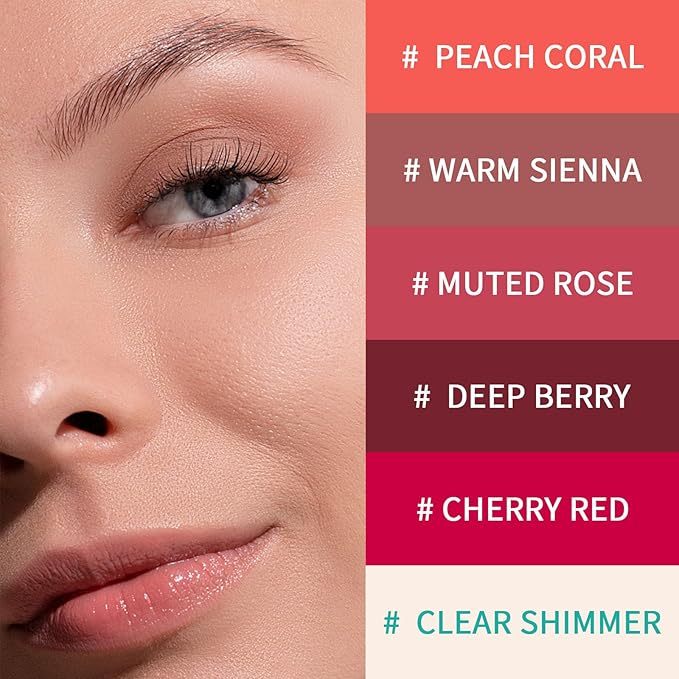 Lip Tint Hydrating, Sheer Strength Hydrating Lip Tint, Tinted Lip Balm Powerful Moisturizing Water Lipstick, Non-Sticky & Long Lasting (#Muted Rose)