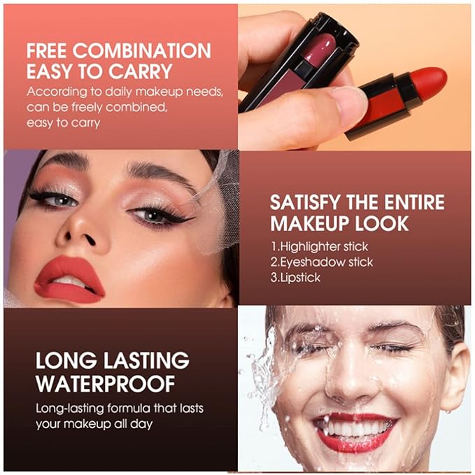 5Pcs Matte Lipstick Set + 5Pcs Matte Cream Countour/Highlight