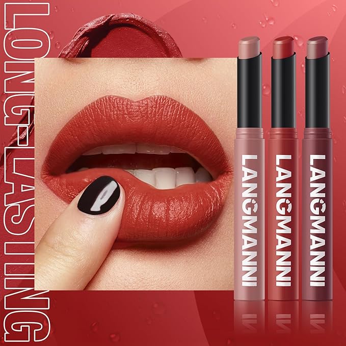 Jolilab 3 Pcs Velvet Matte Lipstick Nude Matte Lipstick