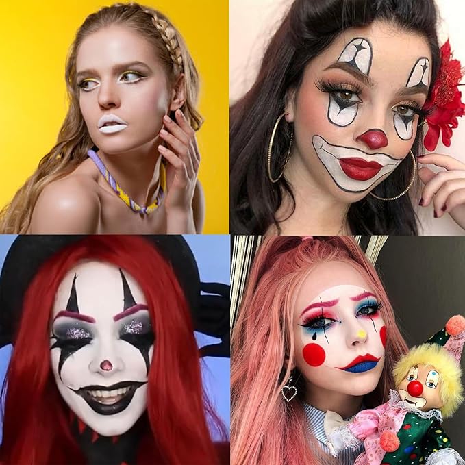 Halloween White Matte Lipstick, Clown White Lip Face Long