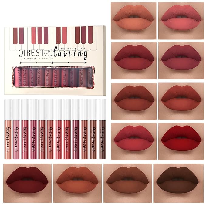 MAEPEOR Matte Liquid Lipstick Set 12PCS Smooth Creamy Long-Lasting