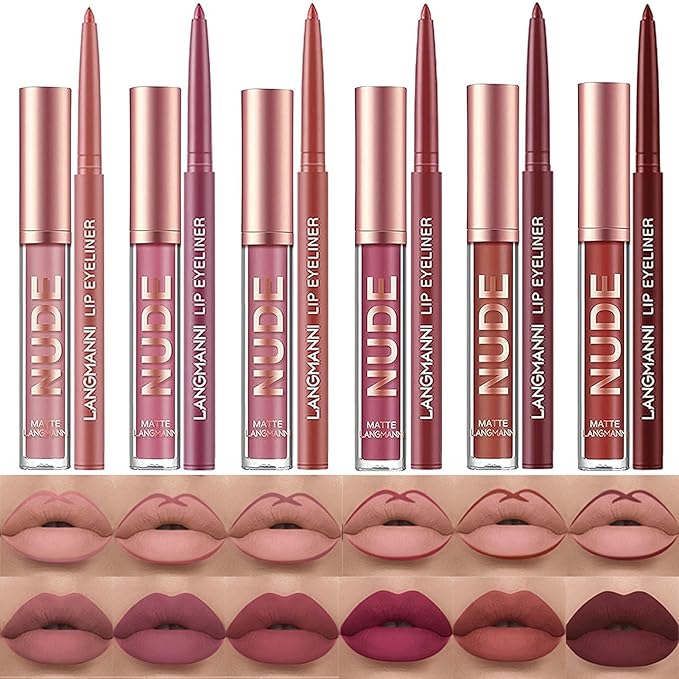 BONNIE CHOICE 12Pcs Matte Liquid Lipstick + Lip Matching