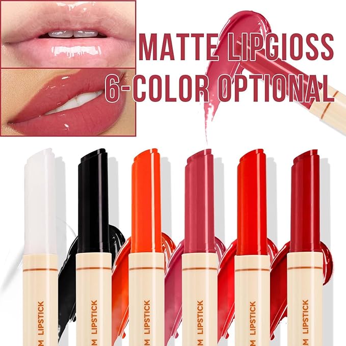 Wine Moisturizing Lipstick Korean Glossy Juicy Tinted Lip Balm, Long Lasting Non-Stick Lip Gloss Mirror Glass Lip Makeup,Lip Tint Stain Stick, High-gloss for Plumper Looking Lips,Vegan, 06