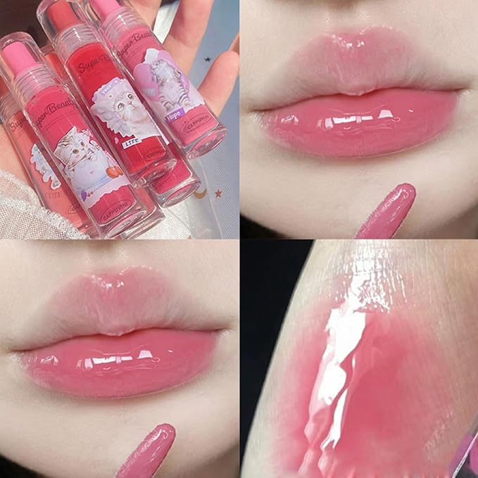 6 Colors Tinted Lip Glaze Watery Lip Gloss, Glaze
