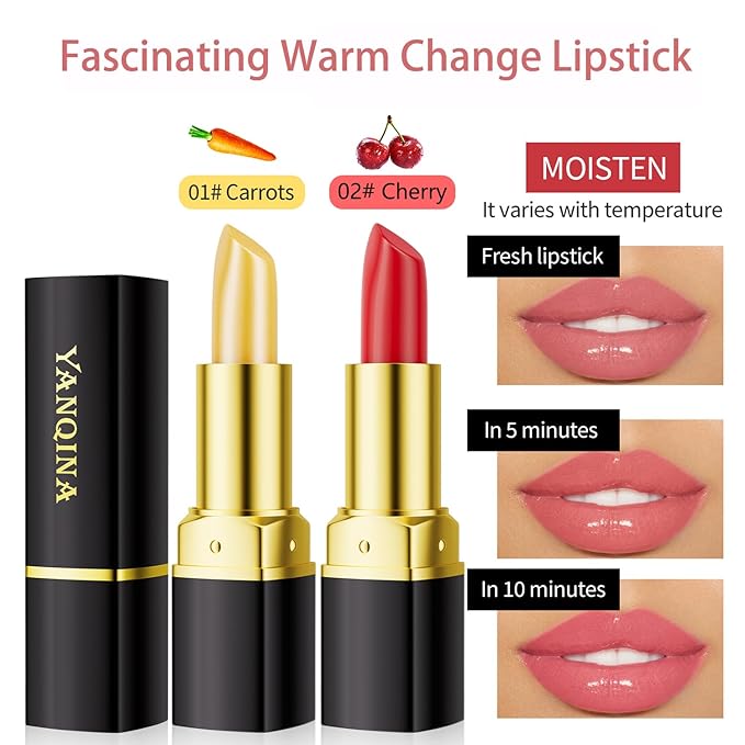 Color Changing Lipstick 2 Pack Tinted Lip Balm Changing