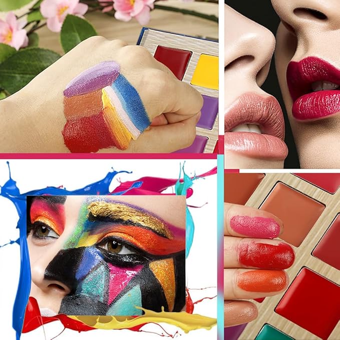 25 color Lipstick Lip Gloss Palette 24H Long-lasting moisturizing Waterproof matte Lip Palette Makeup,Pigmented Festival Halloween Body Face Paint Matte Lipstick Set