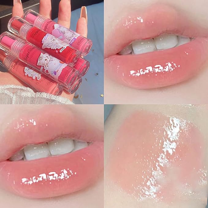6 Colors Tinted Lip Glaze Watery Lip Gloss, Glaze