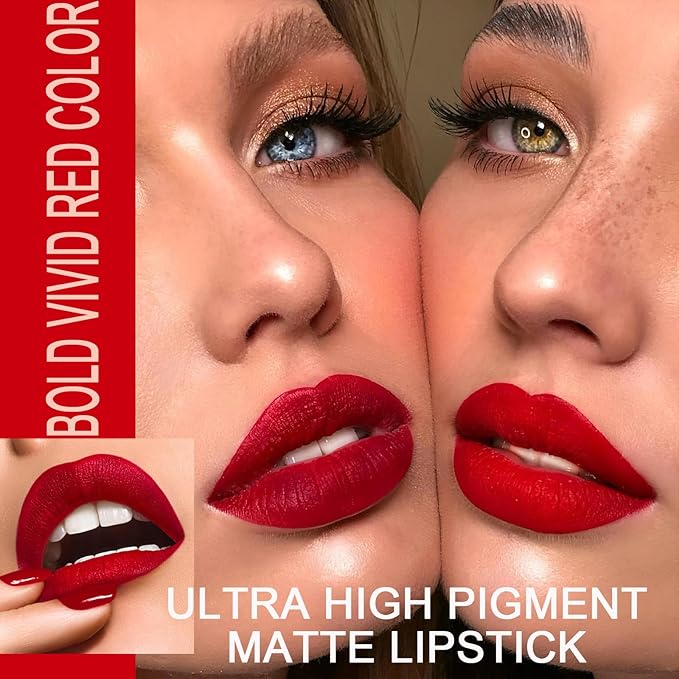 Pink Matte Lipstick Tube, Smudge Proof Long Lasting Smudge