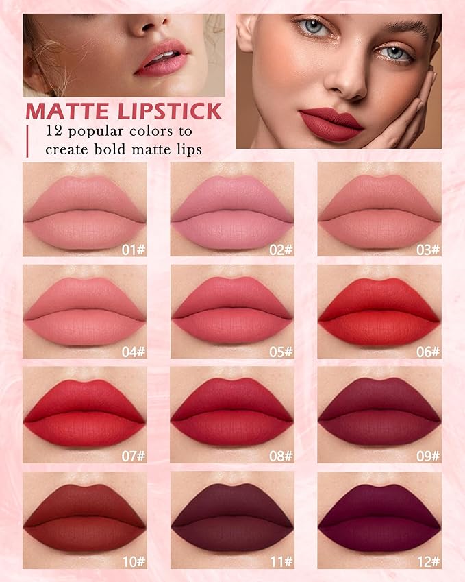 3Pcs Matte Liquid Lipstick Set, High Pigmented Lip High