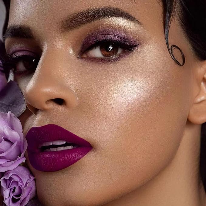 MAKI YIKA 3Pcs Matte Liquid Lipstick Set, Purple Lipstick